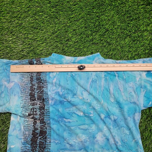 VTG 90s Crystal Wash Abstract Art T-Shirt Mens Small Oversized Boxy Fit Cropped - Picture 9 of 10